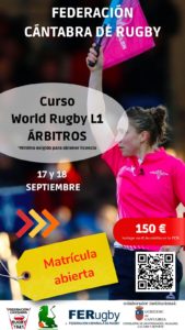 Lee más sobre el artículo CURSO DE LEVEL 1 WORLD RUGBY DE ARBITROS, EL 17 y 18 DE SEPTIEMBRE DE 2022